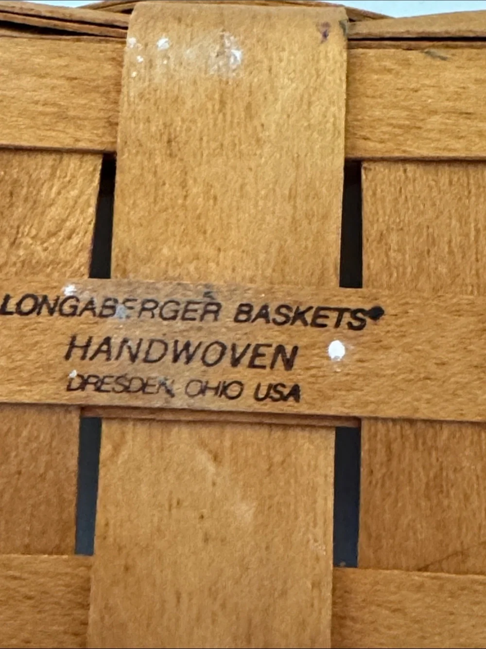 Longaberger Hanging Basket Leather Handle Wall Medium - Signed-9